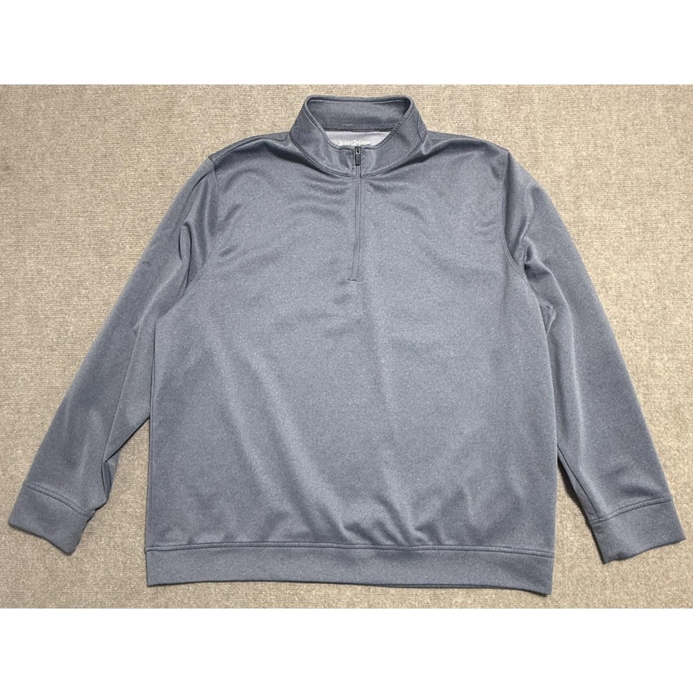 Hickey Freeman Pullover Mens 2XL Gray Quarter Zip Sweater Performance Athletic